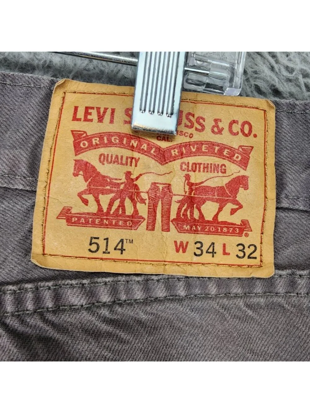 Levis Jeans Mens 34x32 Gray 514 Cotton Denim Regular Fit Straight Leg *Read*